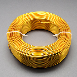 Goldenrod Textured Round Aluminum Wire, Bendable Metal Craft Wire, Wave Pattern, Goldenrod, 12 Gauge, 2mm, 2m/roll(6.5 Feet/roll)