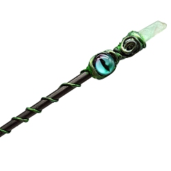 Fluorite Natural Fluorite Witch Magic Stick, Cosplay Evil Eye Magic Wand, for Witches and Wizards, 350mm