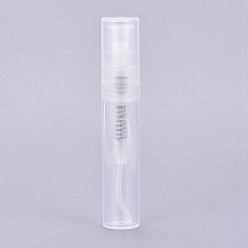 Clear Polypropylene(PP) Spray Bottles, with Fine Mist Sprayer & Dust Cap, Refillable Perfume Bottles, Clear, 6.55x1.2cm, Capacity: 3ml(0.1 fl. oz)