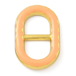 Сэнди Коричневый Стойка покрытие латунь эмаль овальное соединительное кольцо, реальный 18 k позолоченный, долговечный, без кадмия и без свинца, песчаный коричневый, 14.5x22x3 мм, внутренний диаметр: 8.5x7 мм
