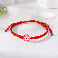 Magenta (large size) Colorful Vintage Eye Handmade Red Rope Braided Bracelet Jewelry with Demon Eye Charm