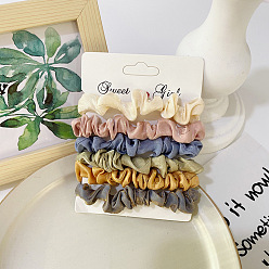 Gold bright color Colorful Satin Hair Tie Set - Elegant and Versatile Hair Accessories for Ponytails and Buns.