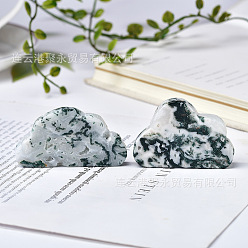 Мосс Агат Фигурки целебных облаков из натурального мохового агата, Украшения из камня с энергией Рейки, 50~60 мм