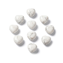 Говлит Бусины из природных Говлит, сердце, 14.5~15x14.5~15x8.5~9 мм, отверстие : 1 мм