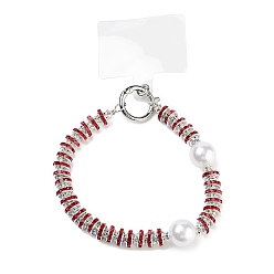 Рубин Бусины из стразов и АБС-пластика, бусины, мобильные ремни, с железными кольцами, патч для шнурка для мобильного телефона, рубин, 15~15.5 см