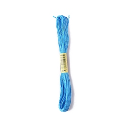 Dodger Blue Polyester Embroidery Threads for Cross Stitch, Embroidery Floss, Dodger Blue, 0.15mm, about 8.75 Yards(8m)/Skein