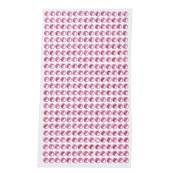 Pink Self Adhesive Acrylic Rhinestone Stickers, Round Pattern, for DIY Scrapbooking and Craft Decoration, Pink, 200x95mm
