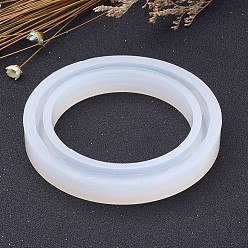 White DIY Silicone Bangle Molds, Resin Casting Molds, For UV Resin, Epoxy Resin Jewelry Making, White, 74x11mm, Inner Diameter: 62mm