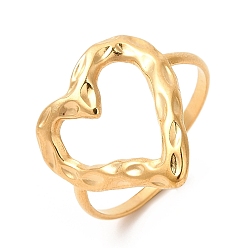 Настоящее золото 18K Ионное покрытие (ip) 201 открытая манжета из нержавеющей стали, кованое кольцо на палец с полым сердцем для женщин, реальный 18 k позолоченный, размер США 8 1/4 (18.3 мм), 1.5 мм