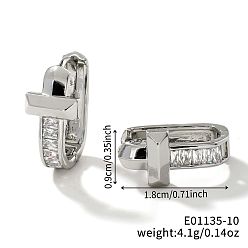 Белый Геометрические серьги-кольца из латуни в форме буквы U для женщин, минималистичные и элегантные модные аксессуары, платина, белые, 18x9 мм