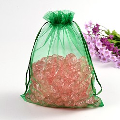 Темно-Зеленый Сумочки из органзы, прямоугольные, для украшений, сумочки из органзы , темно-зеленый, 17x23 см