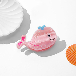 Whale Морские животные ацетат целлюлозы заколки для волос коготь, аксессуары для волос для женщин и девочек, кит, 80x50x41 мм