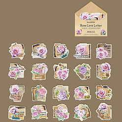 Pearl Pink 20Pcs Flower Paper Stickers, Floral Decorative Decals for Teens, Boys Girls Perfect for DIY Scrapbooking, Pearl Pink, 55x65mm