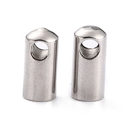 Stainless Steel Color 304 Stainless Steel Cord Ends, End Caps, Stainless Steel Color, 8.2x4mm, Hole: 2mm, Inner Diameter: 3mm