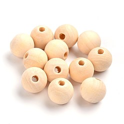 Moccasin Natural Unfinished Wood Beads, Round Wooden Loose Beads Spacer Beads for Craft Making, Lead Free, Moccasin, 4~5x3~4mm, Hole: 1.5~2.5mm, about 28000pcs/500g