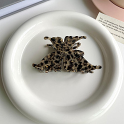 Черный Заколки-когти из ацетата целлюлозы в форме бабочки, аксессуары для волос для женщин и девочек, чёрные, 100x50 мм