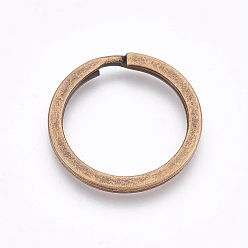 Antique Bronze Alloy Split Key Rings, Keychain Clasp Findings, Antique Bronze, 25x2mm, Inner Diameter: 20mm