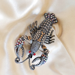 Lt.Col.Topaz А.Б. Броши из сплава со стразами, омар, lt.col.topaz AB, 90x50 мм