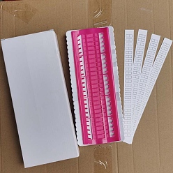 Fuchsia Plastic & Foam Floss Embroidery Thread Organizer, with Paper Stickers & Box, for Cross Stitch Thread Embroidery Floss Organizers, Fuchsia, 275x110x25mm, Packaging: 290x125x30mm