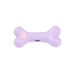 Лиловый Стойка гальваническое покрытие распылением сплав эмалированные шарики, без кадмия, без никеля и без свинца, собачья кость с сердцем, сирень, 15x7x5 мм, отверстие : 1.6 мм