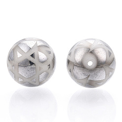 с Платиновым Покрытием Гальванические стеклянные бусины, вокруг звезды Давида, с покрытием платиным, 14 мм