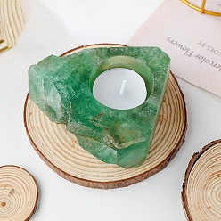 Fluorite Natural Green Fluorite Candle Holders, Reiki Energy Stone Candlestick, 9~10cm