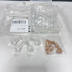 Vase 10 шт. прозрачные стеклянные бутылочки для загадывания желаний, шарик контейнеры, с 10шт пробкой, ваза, 2.95~3.05x1.55~1.6 см, отверстие : 6 мм