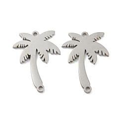 Stainless Steel Color 304 Stainless Steel Connector Charms, Coconut Tree, Stainless Steel Color, 18.5x14x1mm, Hole: 1.2mm