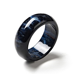 Midnight Blue Resin Plain Band Finger Ring for Women, Midnight Blue, US Size 6 3/4(17.1mm)