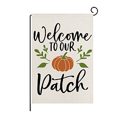 Pumpkin Garden Flag for Thanksgiving Day, Double Sided Burlap House Flags, for Home Garden Yard Office Decorations, Pumpkin, 450x300mm