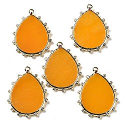 Топаз Нефрит Натуральный топаз нефрита подвески, покрытие стойки золотистого цвета, латунное паве, прозрачные подвески-капли из кубического циркония, 30.5x23.5x2 мм, отверстие : 1.4 мм