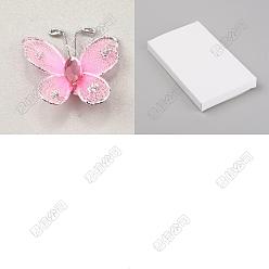 Фламинго 80шт. кружевные бабочки для украшения витрины, для украшения рабочего стола домашнего офиса, со стразами, фламинго, 24.5x24.5x8 мм