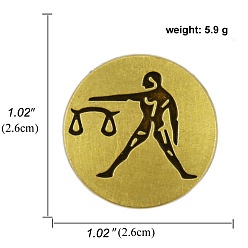 Libra Zinc Alloy Constellations Badge for Men Women, Antique Bronze, Libra, 26mm