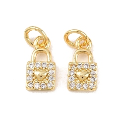 Настоящее золото 18K Латунные микро проложить кубического циркония подвески, замковые прелести, долгоиграющий, стойки покрытие, без свинца и без кадмия, с целью перехода в кольце, реальный 18 k позолоченный, 11x6x2.5 мм, Перейти кольцо: 5x1 мм, внутренний диаметр: 3.5 мм