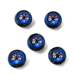 Темно-Синий Бусины ручной работы бусины золотого песка, Будда, темно-синий, 17x13~14 мм, отверстие : 1.5~2 мм