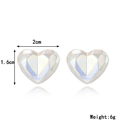 E2209-6 Rainbow Cut Heart-Shaped Stone Colorful Mermaid Heart Pearl Earrings for Women with Baroque Style and High-end Feel