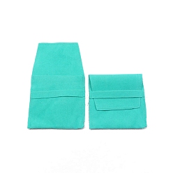 Turquoise Velvet Envelope Pouches for Jewelry, Square, Turquoise, 9x9cm