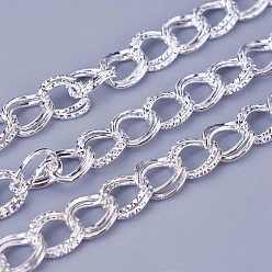 Silver Iron Double Link Chains, Soldered, with Spool, Oval, Silver Color Plated, 8x6x0.6mm, about 328.08 Feet(100m)/roll