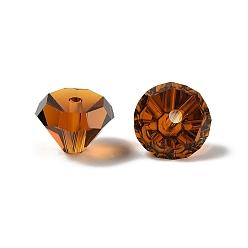 Седло Коричневый К 9 стекло, имитация Австрийские кристаллические шарики, граненые, алмаз, седло коричневый, 6.5x10x10 мм, отверстие : 1.2 мм