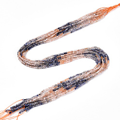 Смешанные камни Природных драгоценных камней смешанного бисер нитей, круглые бусины, граненые, 2~2.5x2~2.5 мм, отверстие : 0.5 мм, около 190~196 шт / нитка, 15.35''~15.75'' (39~40 см)