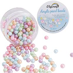 Mixed Color Olycraft Eco-Friendly Plastic Imitation Pearl Beads, High Luster, Grade A, No Hole Beads, Round, Mixed Color, 8mm, 200pcs/box