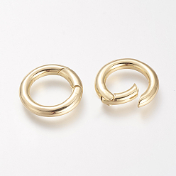 Real 18K Gold Plated Brass Spring Gate Rings, Donut, Nickel Free, Real 18K Gold Plated, 6 Gauge, 23x4mm, Inner Diameter: 15mm