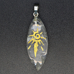 Хрусталь Природного кварца хрустальных подвесок, лошадиный глаз , 43x16x9 мм