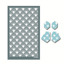 Rhombus Polyester Silk Screen Printing Stencil, Reusable Polymer Clay Silkscreen Tool, for DIY Polymer Clay Earrings Making, Rhombus, 15x9cm