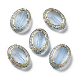 Light Steel Blue Transparent Acrylic Beads, Oval, Light Steel Blue, 17.5x13x6mm, Hole: 1.6mm, about: 610pcs/500g