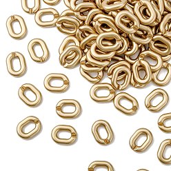Gold Opaque Spray Painted Acrylic Linking Rings, Quick Link Connectors, for Jewelry Cable Chains Making, Oval, Gold, 24x18x5mm, Inner Diameter: 13x7mm, about 384pcs/500g