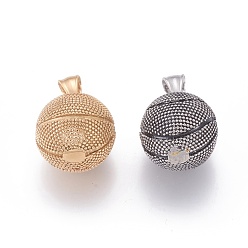 Mixed Color 304 Stainless Steel Pendants, Basketball, Mixed Color, 25x21mm, Hole: 5x8mm