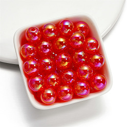 FireBrick Baking Painted Crackle Glass Beads, Round, FireBrick, 16mm, Hole: 2mm, 10pcs/bag