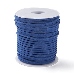 Bleu 45 m cordon en faux suède, dentelle de faux suède, bleu, 2~2.5x1.5~2mm, environ 50 yards (45m)/rouleau