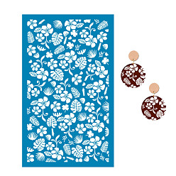 Flower Reusable Polyester Screen Printing Stencil, for Painting on Wood, DIY Decoration T-Shirt Fabric, Flower Pattern, 15x9cm